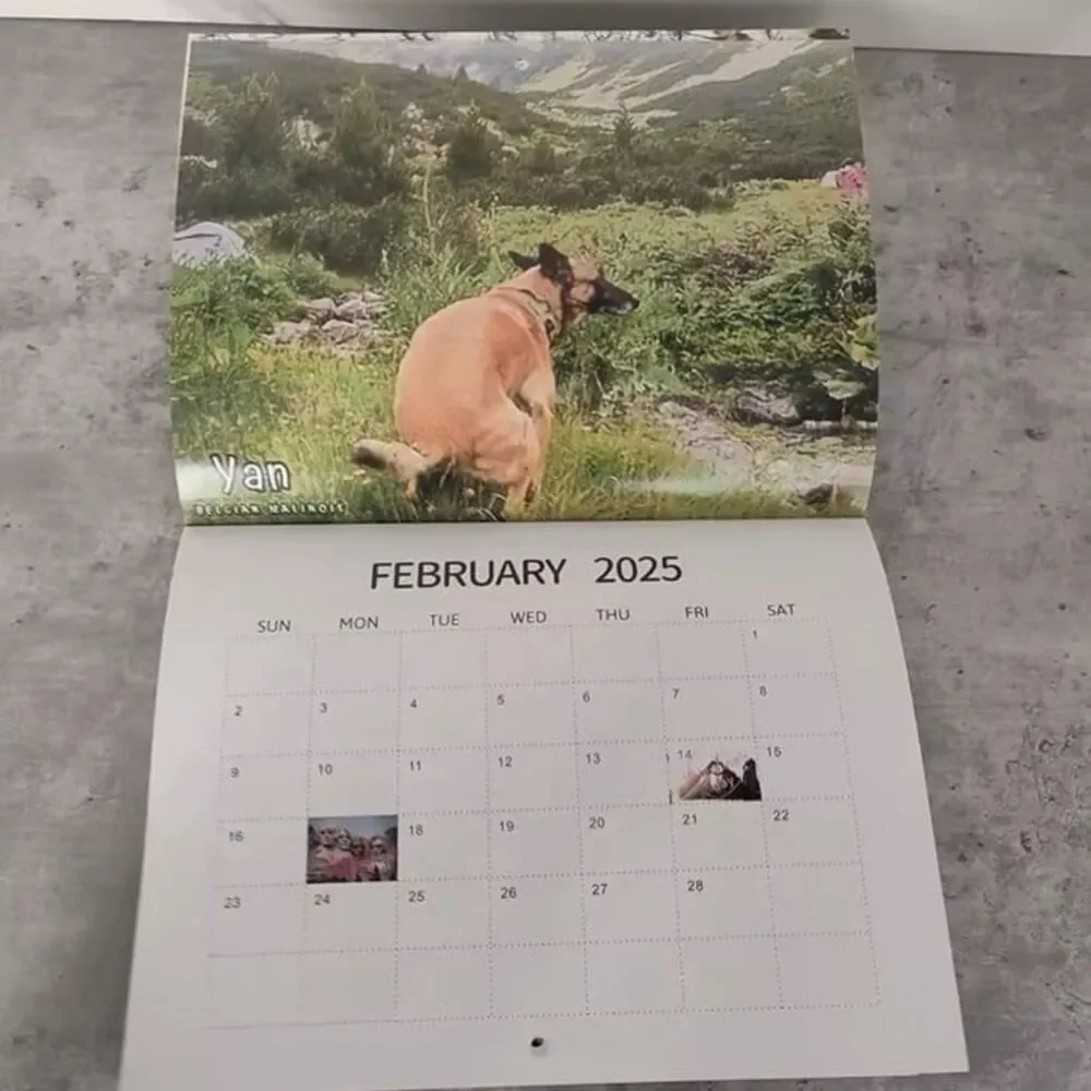 abigail&bleu 2025 Funny Dogs Pooping Calendar Daily Weekly Monthly Planner